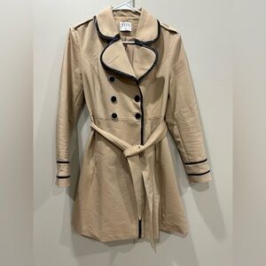 Elle Tan Trench Coat with Black Accents
